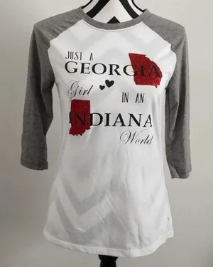 Just a Georgia Girl in an‎ Indiana World Baseball T thumbnail 1
