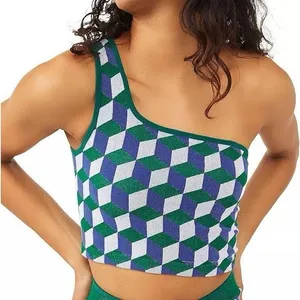 Free People Movement Green Throw One Shoulder Jacquard Bra XS/S thumbnail 1