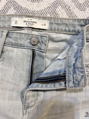 ABERCROMBIE & FITCH High Rise Super Skinny Beaded Light Wash Jeans 10 NWT thumbnail 8