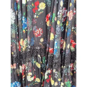 Mac Duggal Size 0 Black Floral Plunge V Neck Lace Maxi Long Formal Gown Dress thumbnail 9