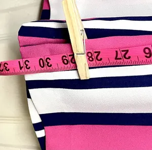 Express SzM High Rise Striped Paperbag Wide Leg Pants Pink Navy White thumbnail 5