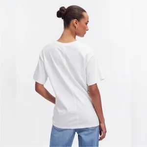 NWT Madewell Women's Cotton Relaxed Oversized Tee White Sz M small hole thumbnail 5