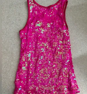 Balera Pink Sequin Tank Top Dance Costume thumbnail 1
