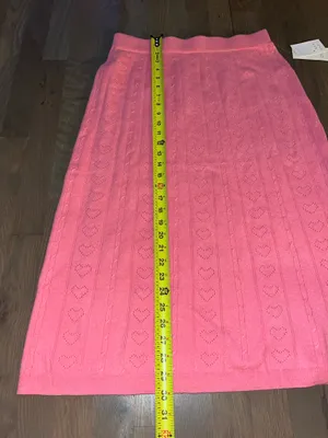 NWT A New Day Pink Pointelle Heart Knit Midi Skirt Size Small thumbnail 4