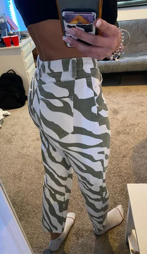 SheIn Zebra Print Jeans thumbnail 2
