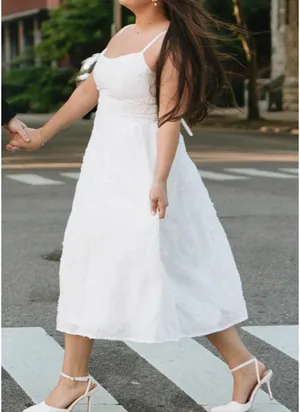 Lulus White Floral Lace Up Midi Dress thumbnail 5