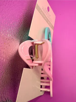 Pink Heart Hair Claw Clip thumbnail 2