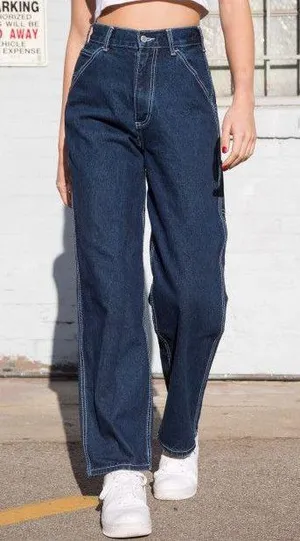 Brandy Melville J Galt Dark Wash Cargo Carpenter Jeans thumbnail 1