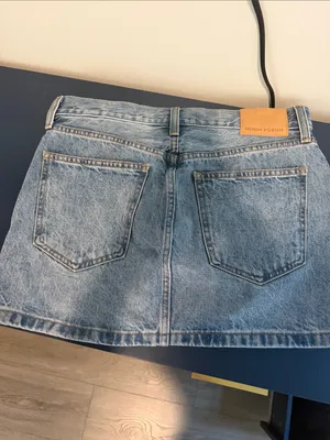Denim Forum Light Blue Washed Denim Mini Skirt thumbnail 3