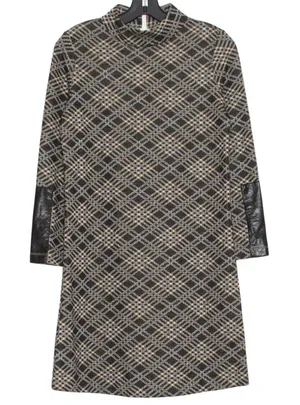 Tyler Boe Plaid Shift Dress XS Black Preppy Minimalist Work Office Quiet Luxury thumbnail 1