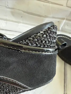 Donald J. Pliner Gyer Leather Black Wedge Sandals thumbnail 10