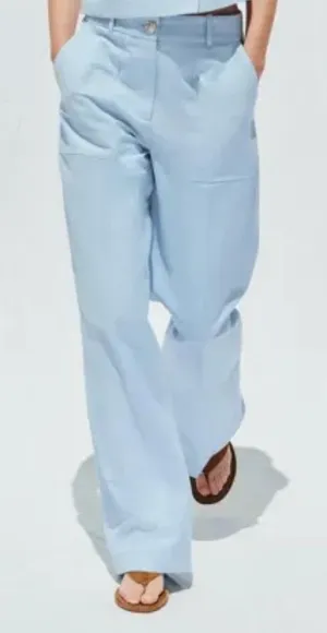 Zara Straight-cut trousers with a metal button 3444/133/403 size small S thumbnail 1