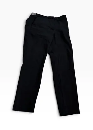 Zara Dress Pants Size L Black Slim Leg Striped Elastic Waist Trousers thumbnail 1