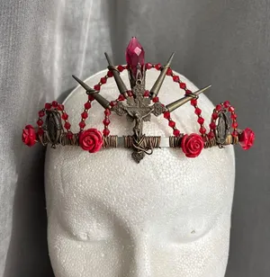 Gothic•Handmade Tiara•Thorns and Roses •Day Of The Dead thumbnail 1