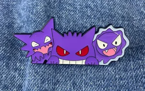 Gengar Trio Enamel Pin Purple thumbnail 1