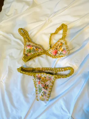 Reversible Crochet Bikini Green Size 0 thumbnail 3