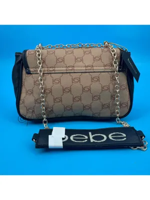 Bebe Leilani Monogram Women's Y2K Faux Leather Crossbody Bag with Gold Hardware thumbnail 3