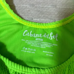 CABANA DEL‎ SOL Lime Green Neon bikini Size M thumbnail 6