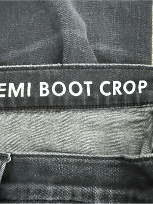J Crew Washed Out Black Raw Hem Button Fly 9” Billie Demi Boot Cut Crop Jeans 27 thumbnail 7