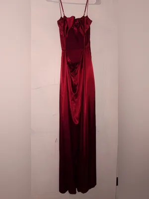 Lucy in the Sky Red Satin Maxi Dress thumbnail 7