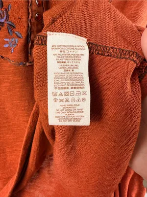 Free People Orange Cedar Sundance Kid Embroidered Western Henley Shirt Size S thumbnail 5