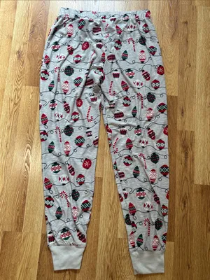 Derek Heart Red "Merry & Bright" Pajama Set with Gray Ornament Pants thumbnail 8