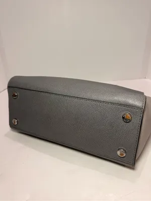 Michael Kors Gray & Black Saffiano Leather Medium Satchel thumbnail 9