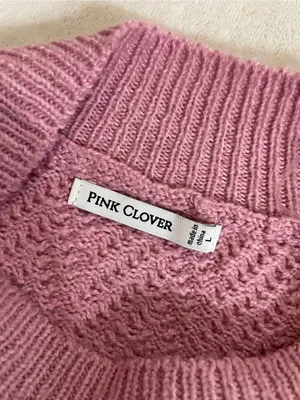 Pink Clover NWT Soft Chevron Knit Mock Neck Sweater - Pink Size L thumbnail 6