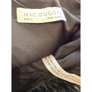 MAC DUGGAL NWT Black One Shoulder Feather Trim Gown, Size 6 ($398) thumbnail 9