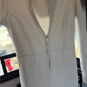 Fabletics White Ribbed Jumpsuit size Small thumbnail 2