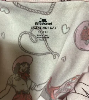 Boutique Cowgirl Shortie Pajamas Pink Sz XS Button Top Pull On Drawstring Short thumbnail 4