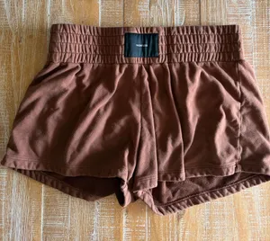 Talentless Brown High Rise Lounge Shorts XL Wide Smocked Waist Minimalist thumbnail 1