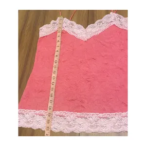 Xhilaration Pink Lace Trim Crinkle Slip Cami Y2K Lingerie Top XL‎ Balletcore thumbnail 4