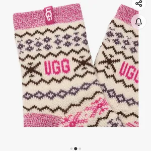 UGG Cream & Pink Fair Isle Wool-Blend Casual Socks (New) thumbnail 2