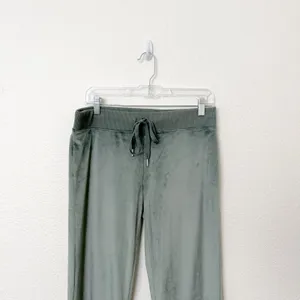 [Aerie] Green Royal Palm Dreamy Velour Low Rise Wide Leg Sweatpants Sz Medium M thumbnail 5