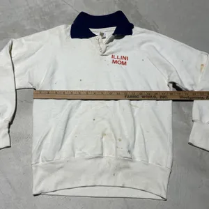Vintage Illinois Illini Mom Women's Sweatshirt Polo 1980's SZ Medium Distressed thumbnail 6