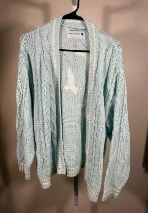 N89. Taylor Swift 1989 Pale Mint Cable-Knit Button Cardigan thumbnail 1