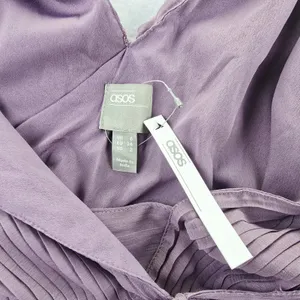 ASOS NWT Lavender Maxi Dress Pleated V Neck Sleeveless Tie‎ Waist Size 2 thumbnail 2