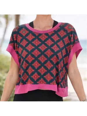 Natural Life Cut Out Cotton Cover-Up Top Women’s Size L NWT thumbnail 4