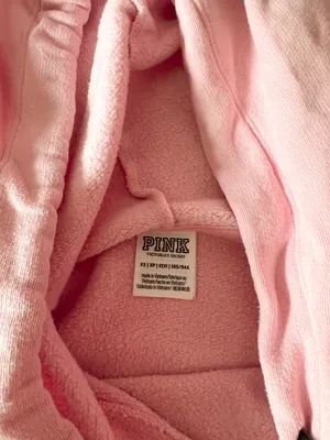 PINK Victoria’s Secret Light Pink Fleece Campus Hoodie Size XS thumbnail 3