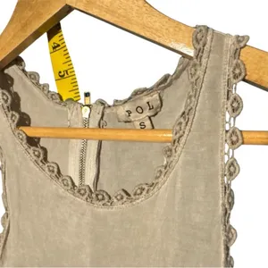 NWOT POL Sleeveless Racerback Babydoll Front Slit Maxi Dress in taupe S thumbnail 5