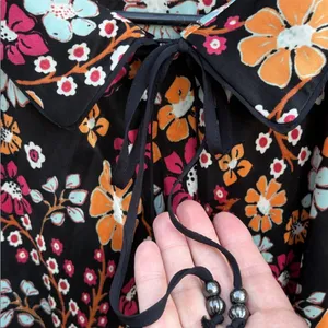 NWT Free People Daisy Jane Black Floral Swing Dress Generous Medium Retail $148 thumbnail 11