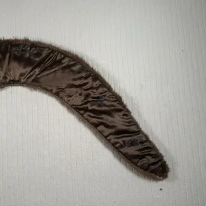 Vintage Brown Fur Stole Shawl Wrap Scarf Satin Lined Formal thumbnail 9