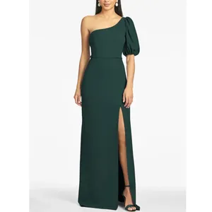 Sachin & Babi Women’s Plus 18W Emerald Green Nadia Gown One Shoulder Puff Sleeve thumbnail 11