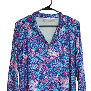 Stella Parker Size Small UPF Longsleeve Bright Vibrant Floral Coastal Golf Gear thumbnail 2
