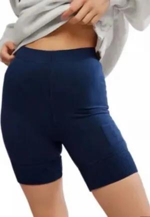 Free People Movement Victory Biker Shorts Navy Blue XS NWOT High Rise Yoga thumbnail 1