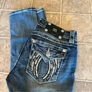 Miss Me Angel Wing Signature Skinny Designer Jeans Flap Pocket 26 thumbnail 4