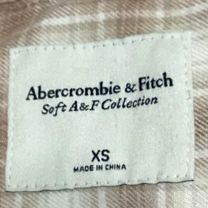 Abercrombie & Fitch Tan Flannel Plaid Checkered Button Up Shirt Blouse Top Sz XS thumbnail 4