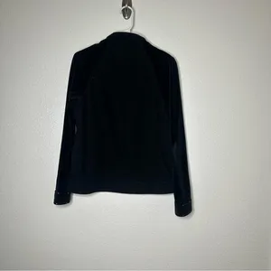 St. John Sport‎ Black Velvet Stretch Zip Up Studded Jacket Small thumbnail 7