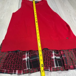 Tommy Hilfiger red Christmas peplum tank holiday‎ knit cotton blend size large thumbnail 6